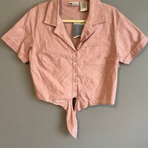 Vintage Faded Glory Button Down with Front tie